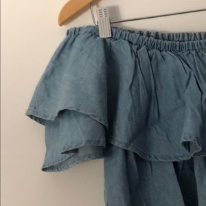 Chambray off the shoulder top